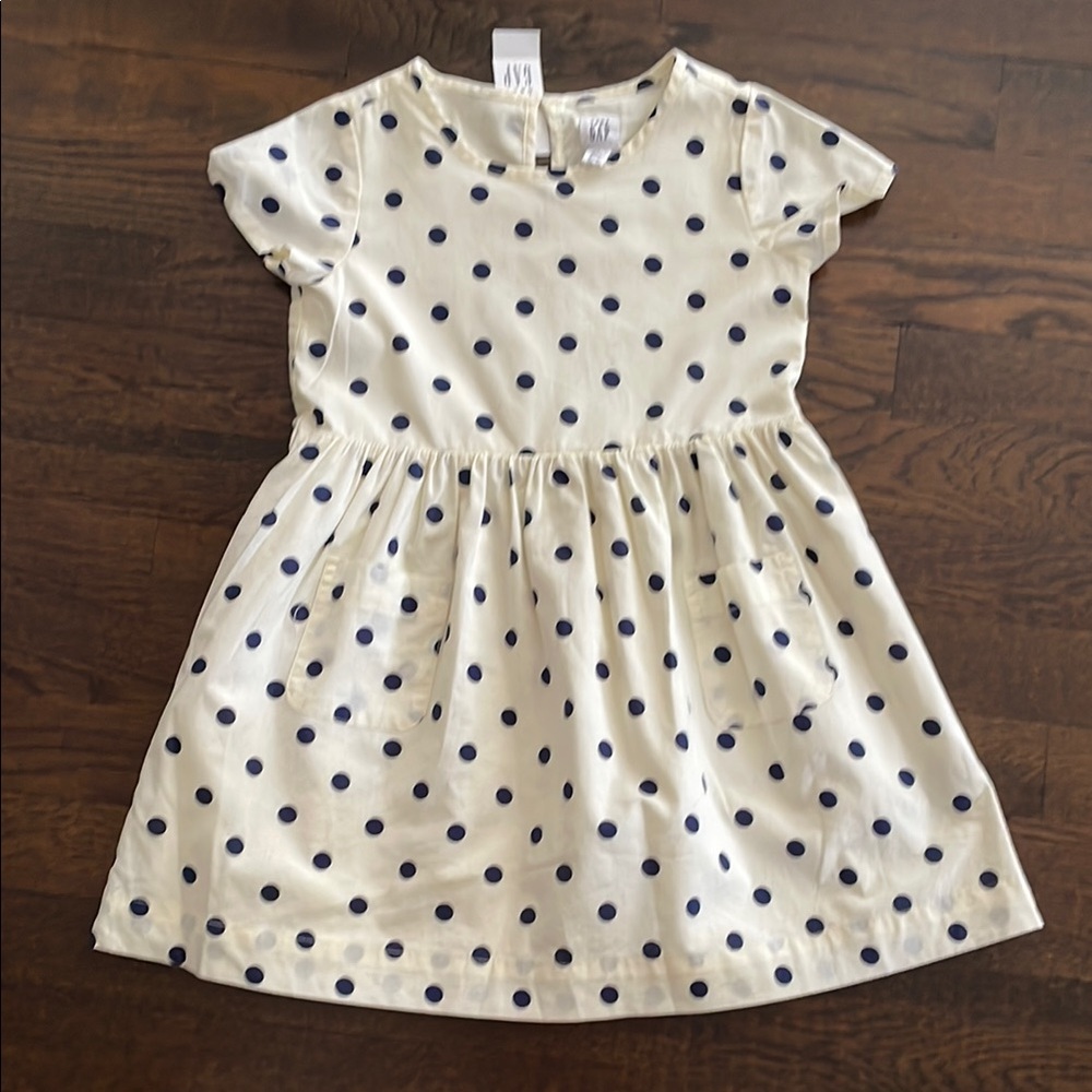 GAP Polka Dot Kids Dress - Cream and Blue